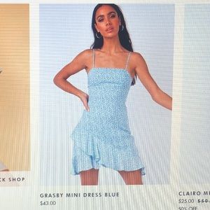 PRINCESS POLLY GRASBY MINI DRESS BLUE